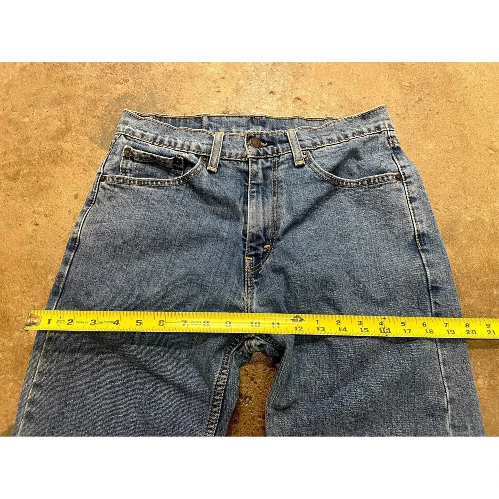 Levi's 505 Regular Fit Jeans Mens 31x34 Blue Denim Stonewash Mid Rise Straight - Picture 15 of 16